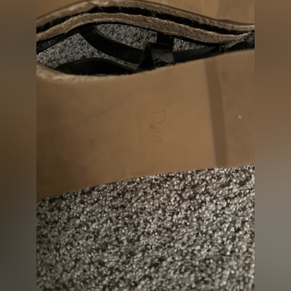 CHRISTIAN DIOR Size 40 9.5 Black Patent Leather Wedge Espadrille Low Sandals - Picture 9 of 10